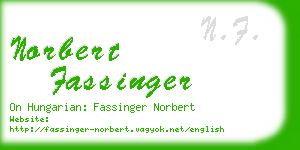 norbert fassinger business card